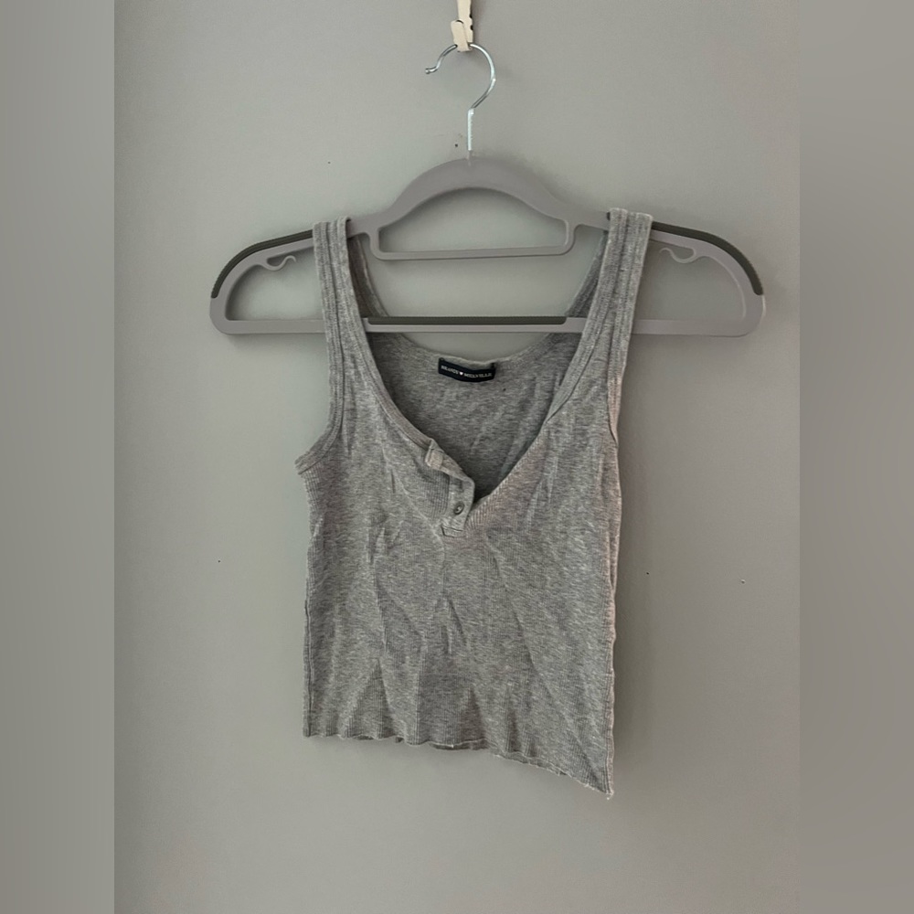 John Galt Silver Henley Tank Top